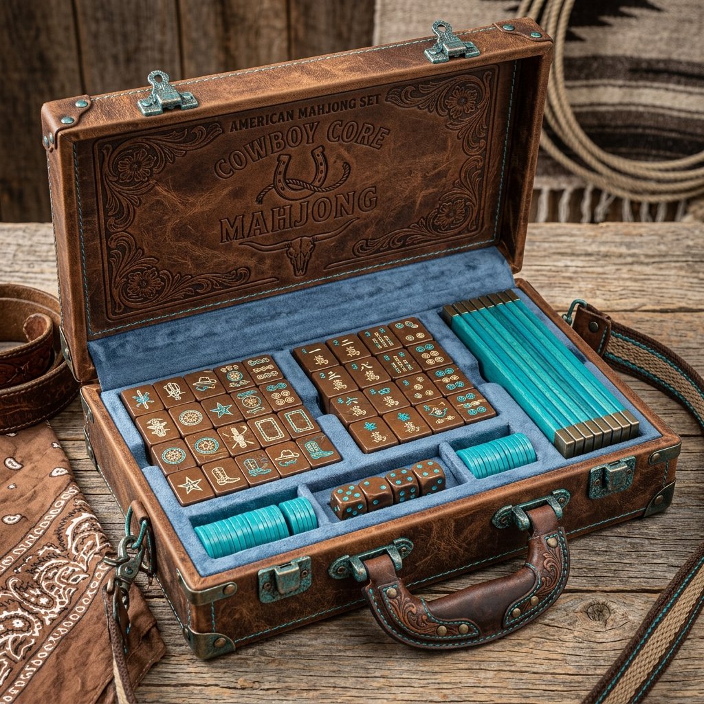 Custom Western Boot Acrylic American Mahjong Set – 166 Tiles for OEM & ODM view 4