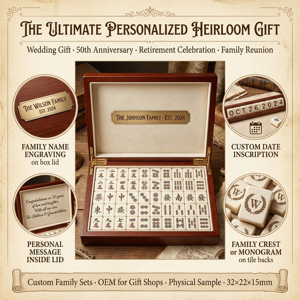 Custom Vintage Cream Acrylic American Mahjong Set – 166 Tiles for OEM & ODM detail
