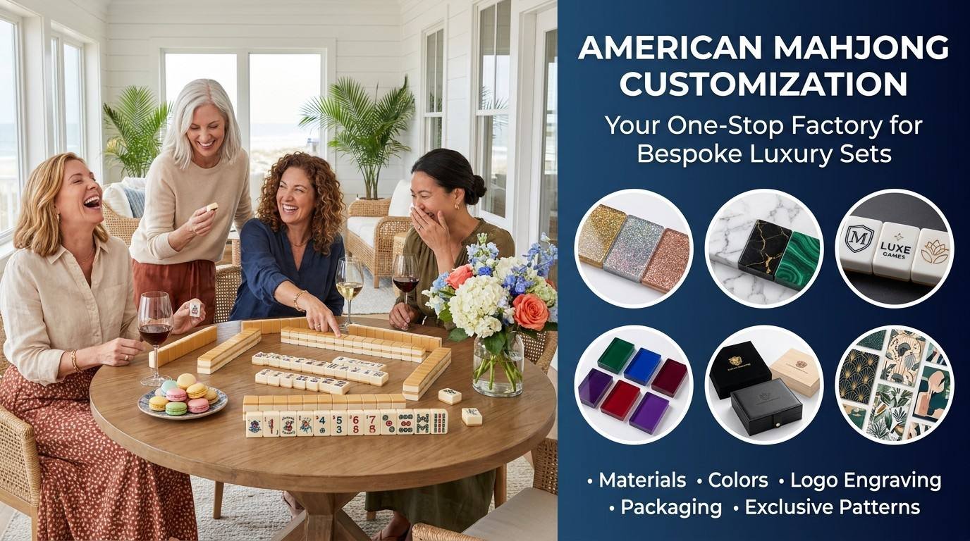 Custom Gold Acrylic American Mahjong Set – 166 Tiles for OEM & ODM detail