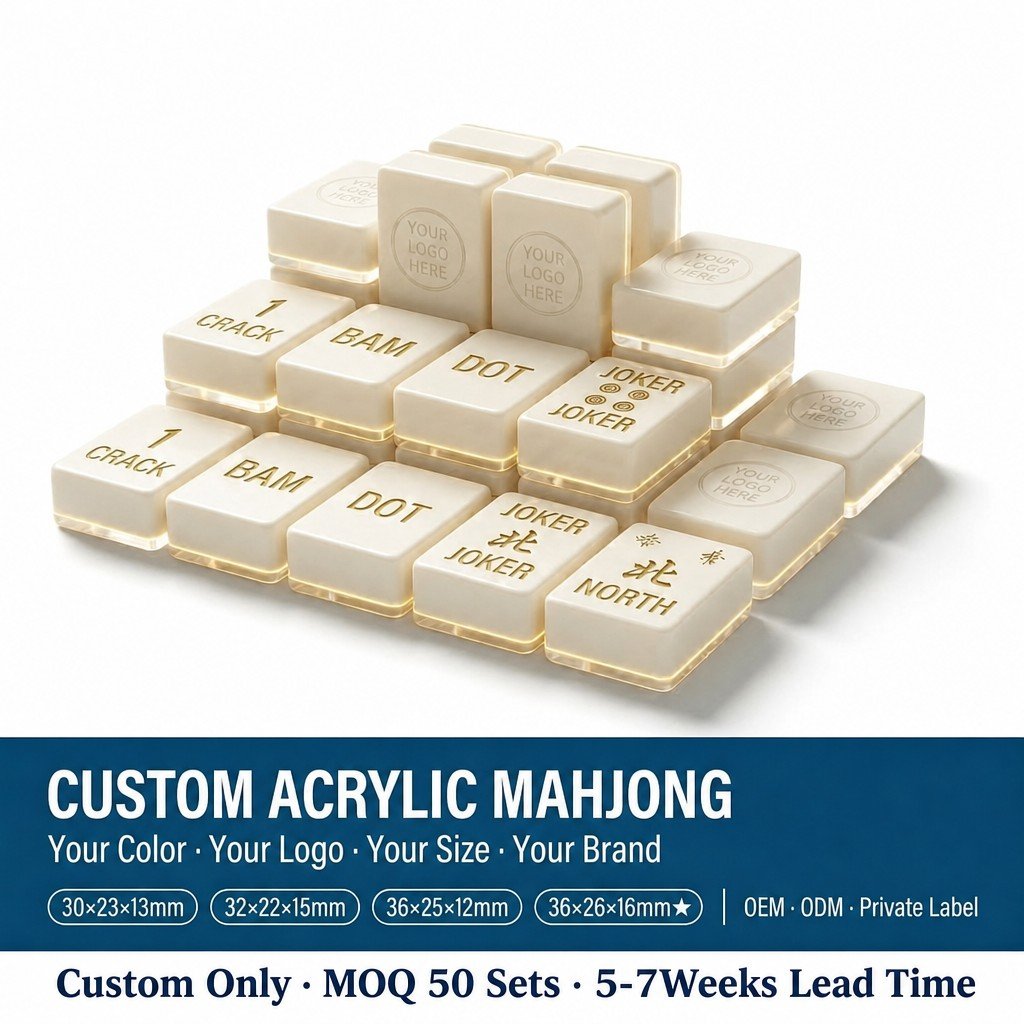 Custom Gold Acrylic American Mahjong Set – 166 Tiles for OEM & ODM
