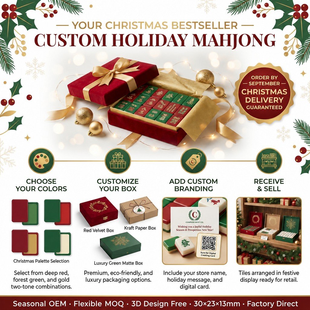 Custom Gold Red Acrylic American Mahjong Set – 166 Tiles for OEM & ODM view 4