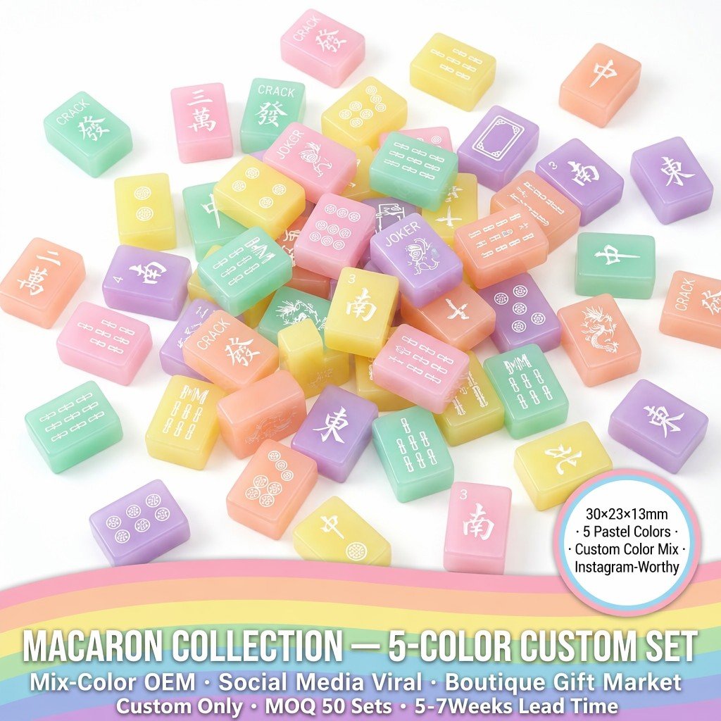 Custom Macaron Pastel Acrylic American Mahjong Set – 166 Tiles for OEM & ODM