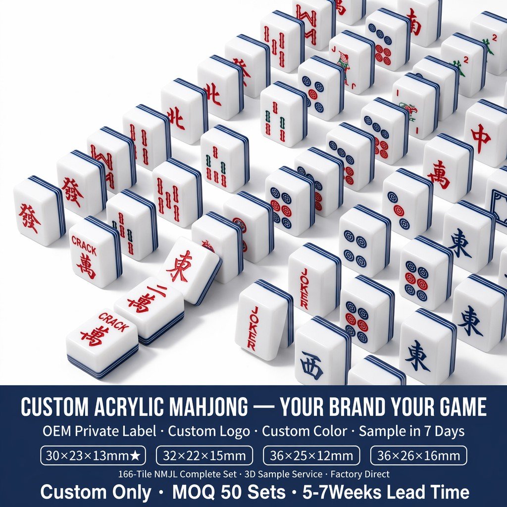 Custom Laser Engraving Acrylic American Mahjong Set – 166 Tiles for OEM & ODM