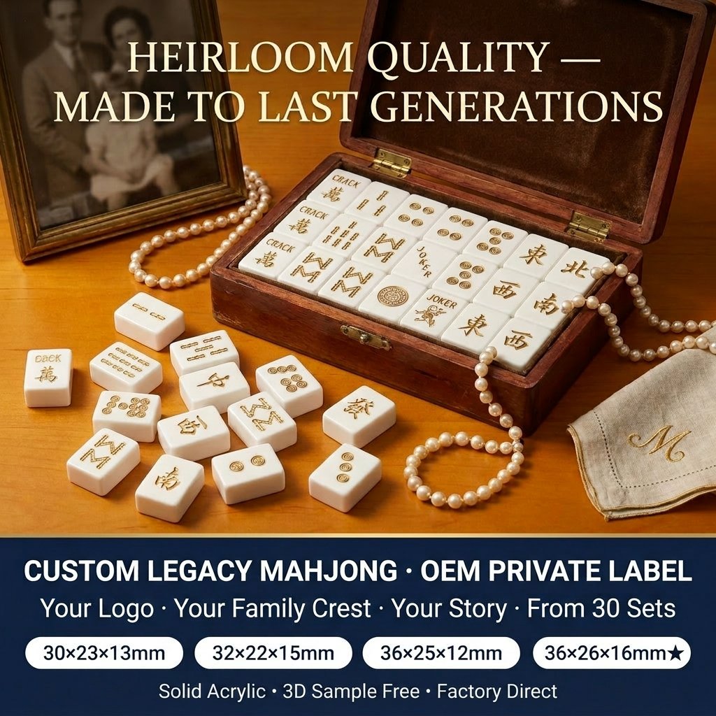 Custom Portable Acrylic American Mahjong Set – 166 Tiles for OEM & ODM detail