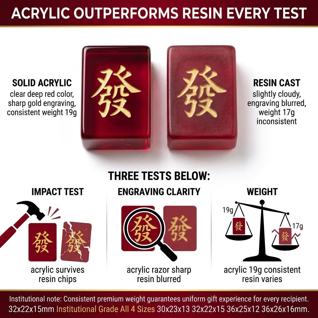Custom Crimson Red Acrylic American Mahjong Set – 166 Tiles for OEM & ODM view 4