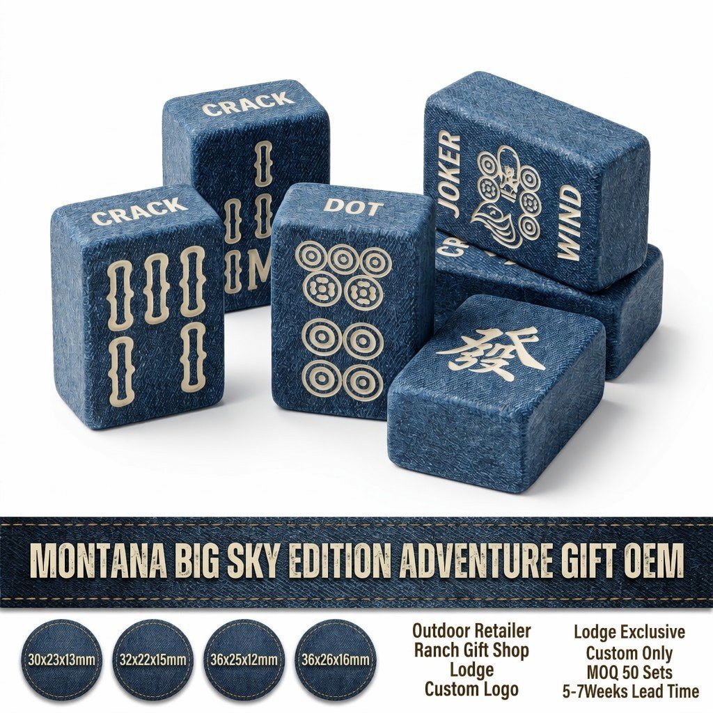 Custom Denim Texture Acrylic American Mahjong Set – 166 Tiles for OEM & ODM