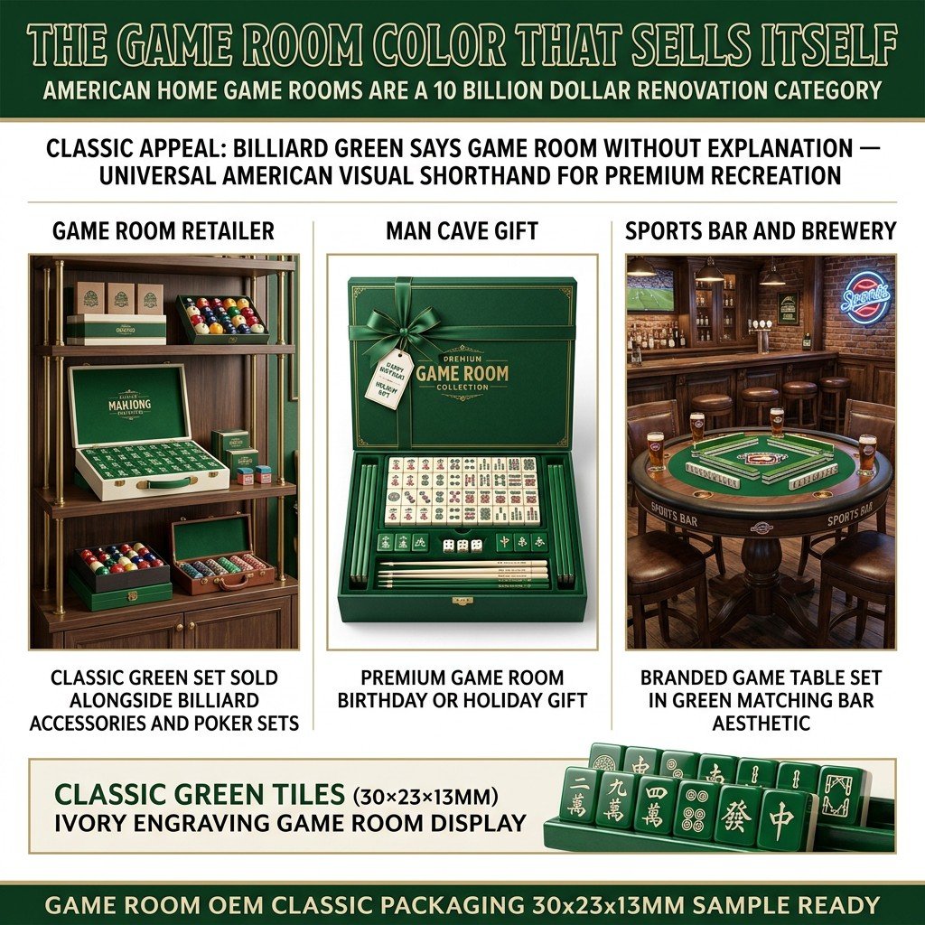 Custom Green Acrylic American Mahjong Set – 166 Tiles for OEM & ODM detail