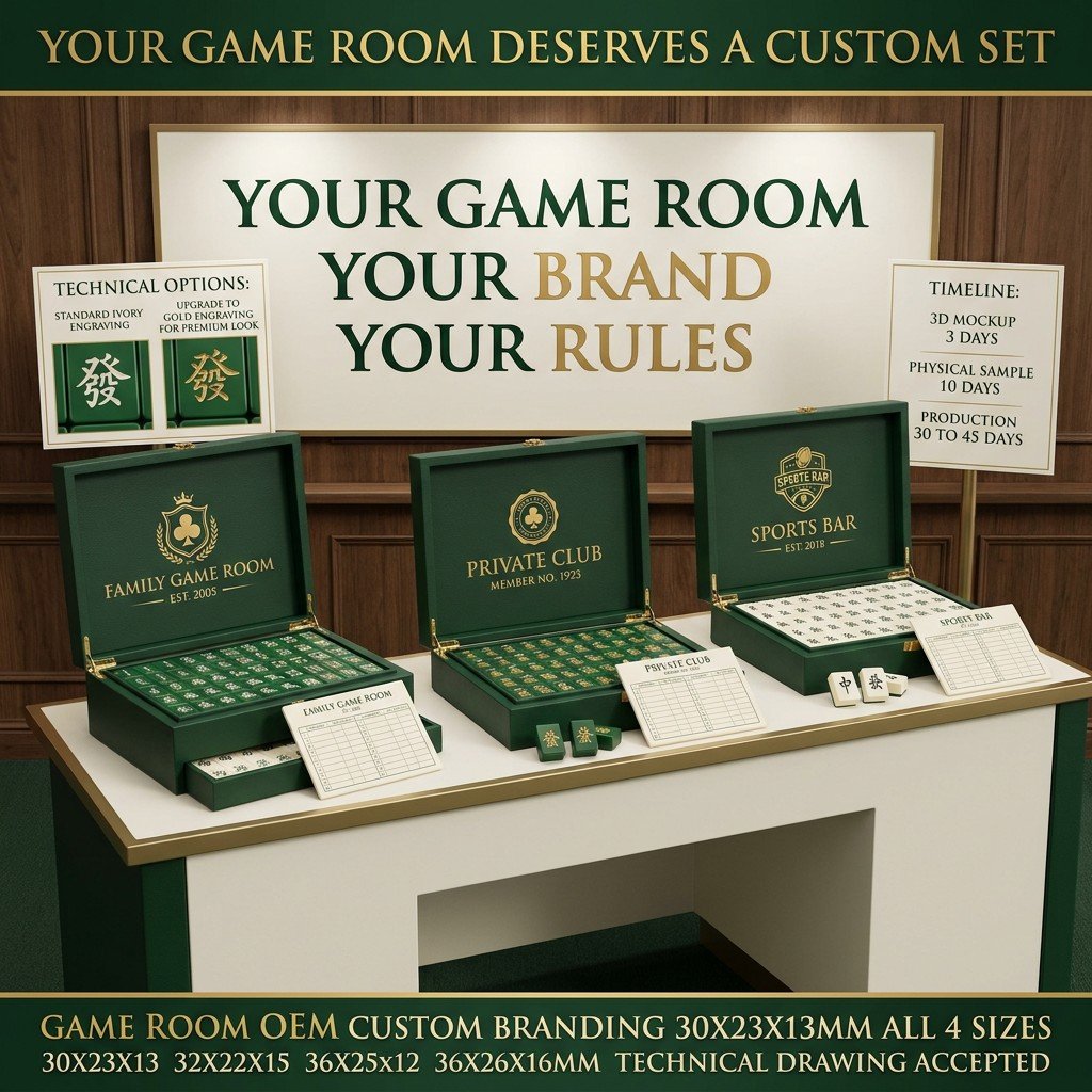 Custom Green Acrylic American Mahjong Set – 166 Tiles for OEM & ODM detail