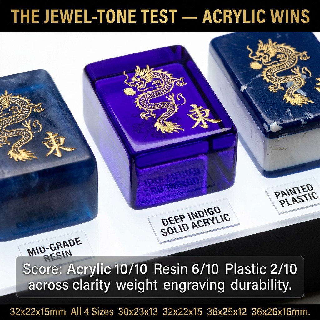 Custom Deep Indigo Acrylic American Mahjong Set – 166 Tiles for OEM & ODM detail