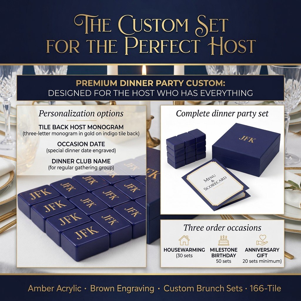 Custom Deep Indigo Acrylic American Mahjong Set – 166 Tiles for OEM & ODM detail