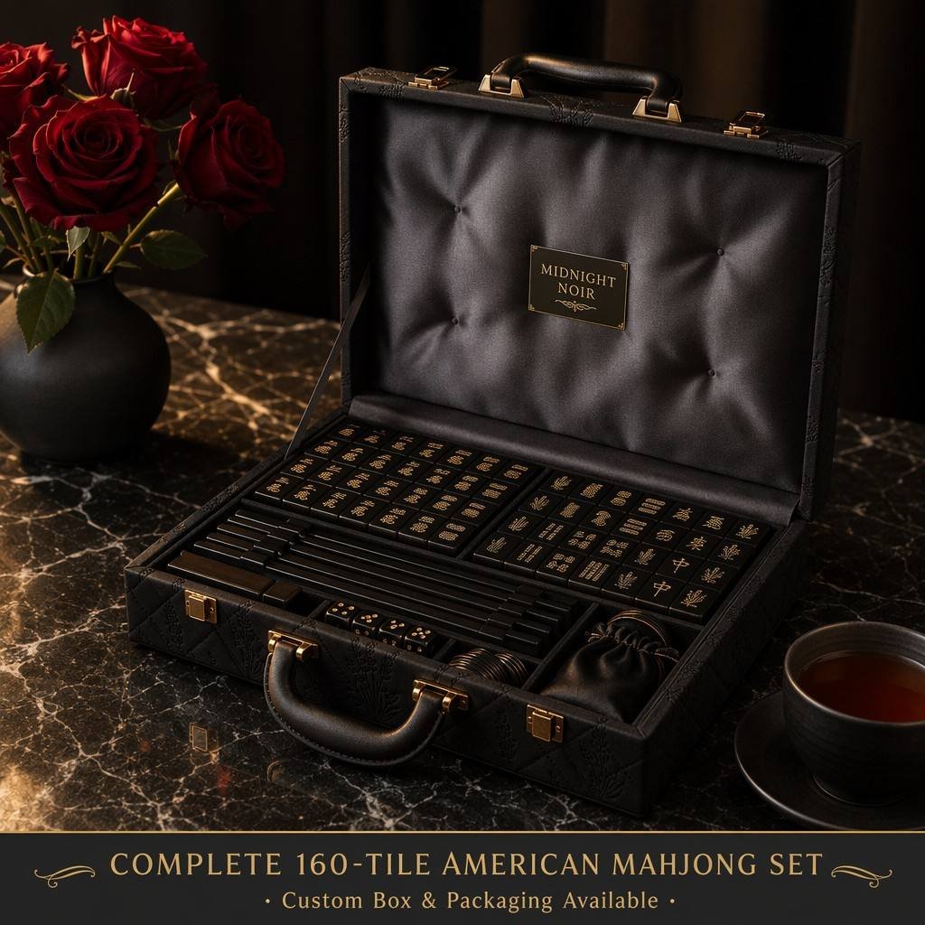 Custom Noir Acrylic American Mahjong Set – 160 Tiles for OEM & ODM detail