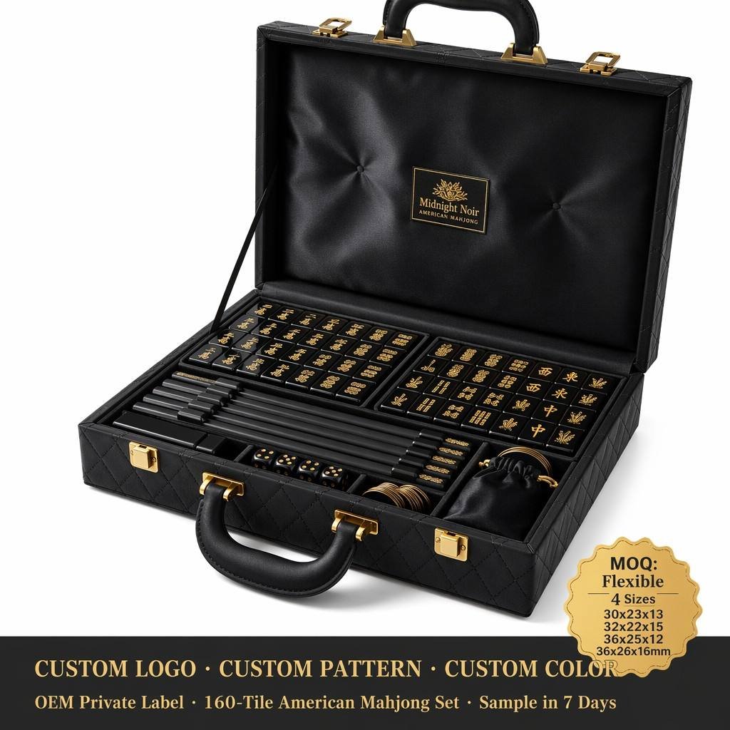 Custom Noir Acrylic American Mahjong Set – 160 Tiles for OEM & ODM detail