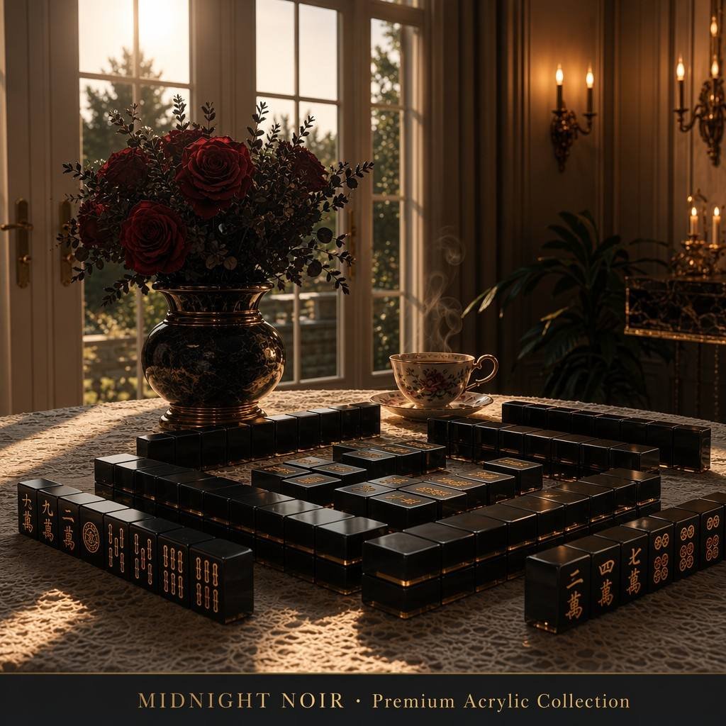 Custom Noir Acrylic American Mahjong Set – 160 Tiles for OEM & ODM detail