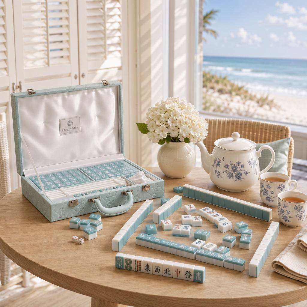 Custom Ocean Mist Acrylic American Mahjong Set – 160 Tiles for OEM & ODM detail