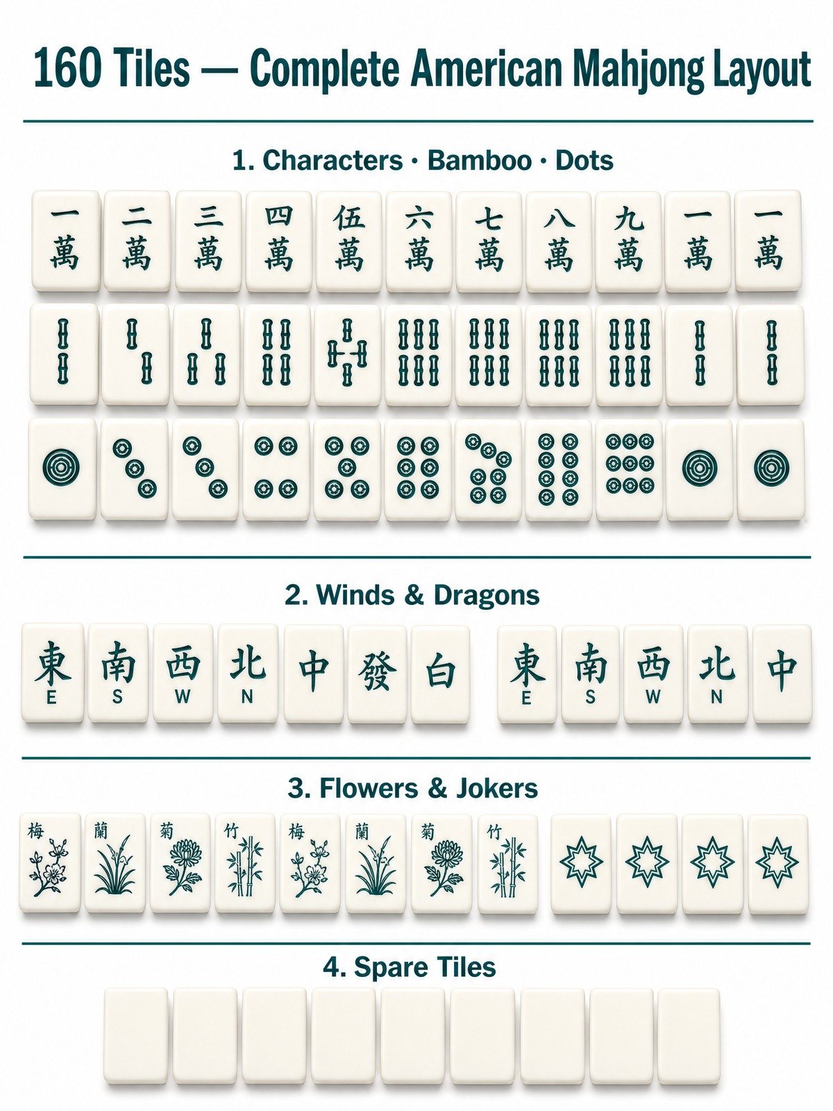 Custom Solid Acrylic American Mahjong Set – 160 Tiles for OEM & ODM detail