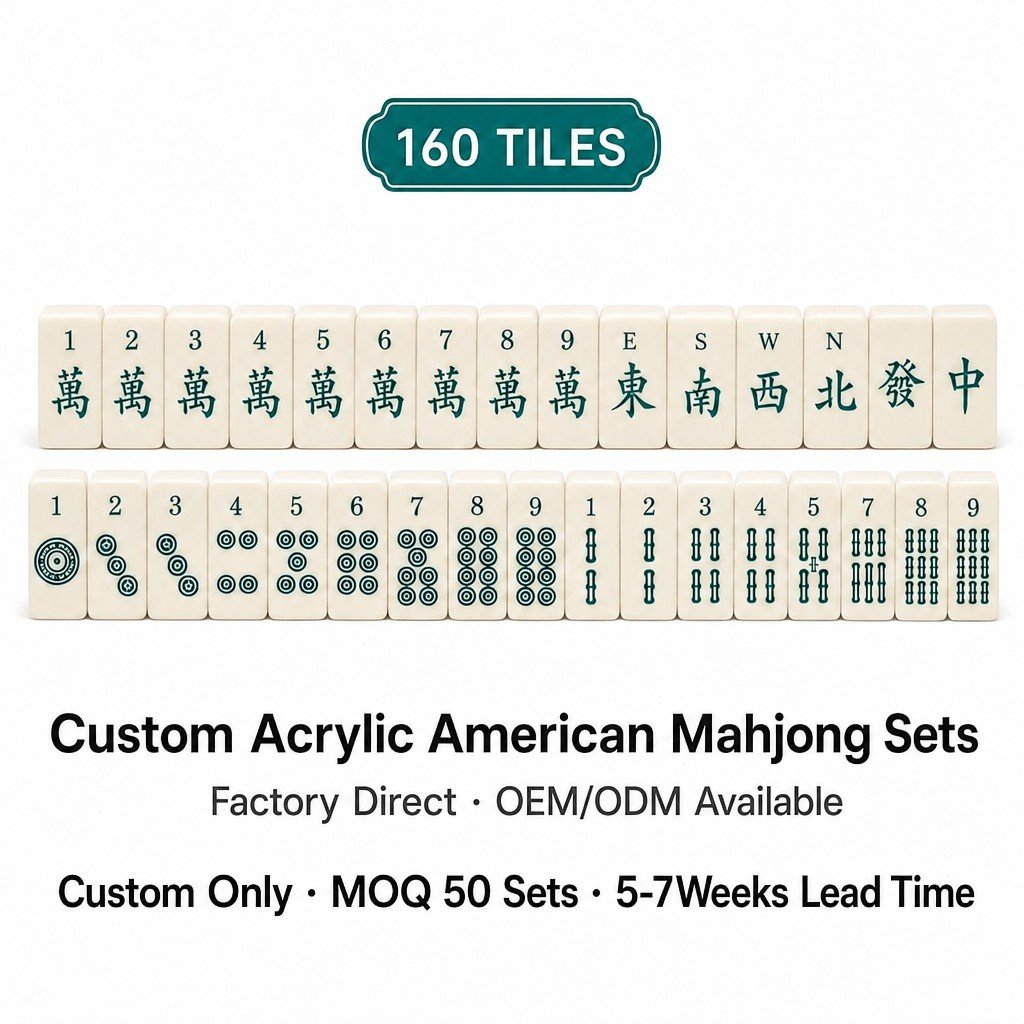 Custom Solid Acrylic American Mahjong Set – 160 Tiles for OEM & ODM