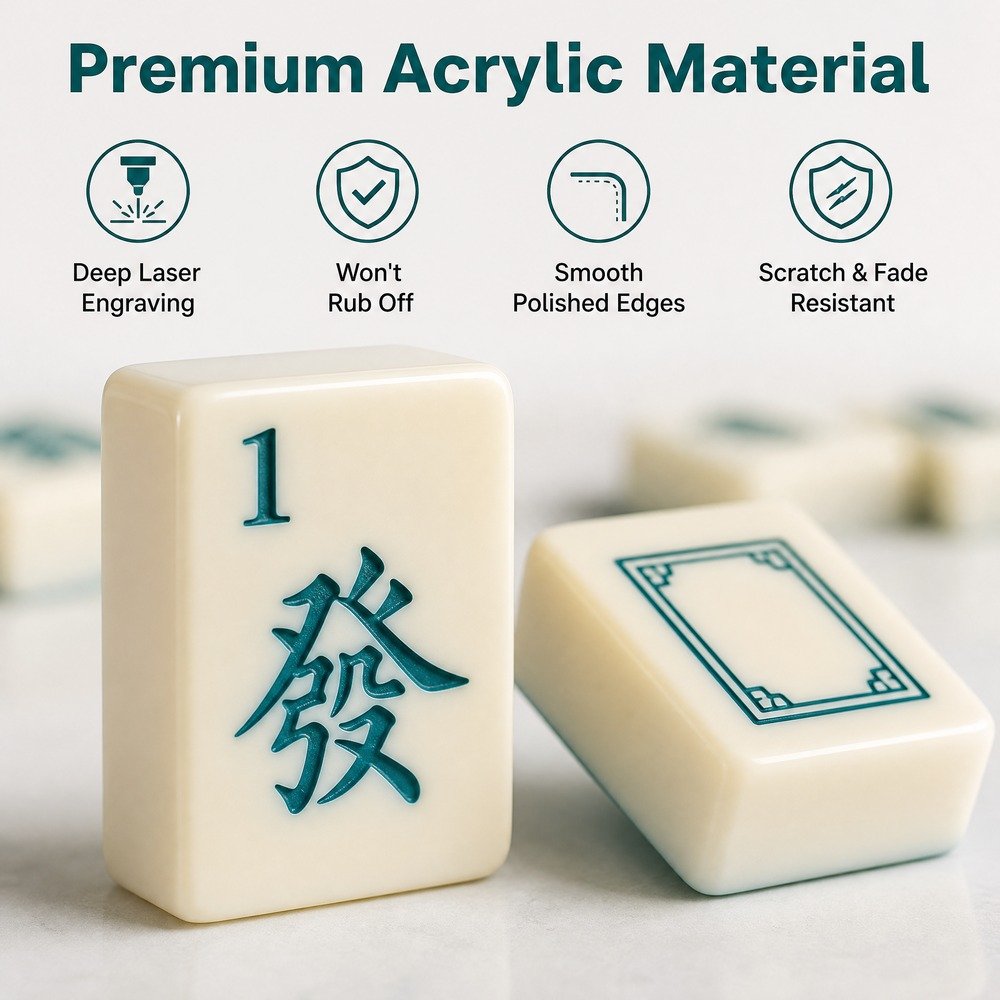 Custom Solid Acrylic American Mahjong Set – 160 Tiles for OEM & ODM view 3