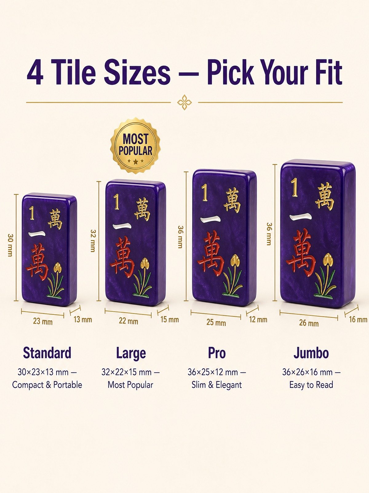Custom Royal Purple Acrylic American Mahjong Set – 160 Tiles for OEM & ODM detail