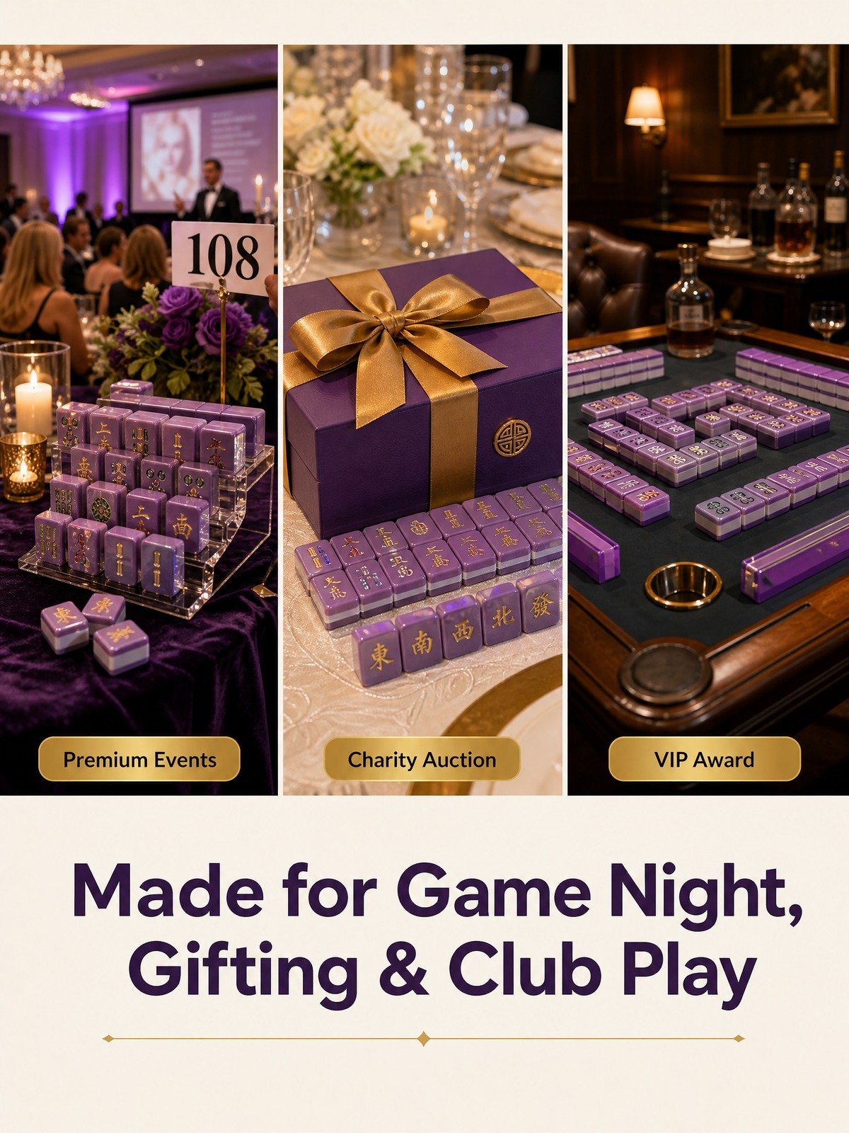 Custom Royal Purple Acrylic American Mahjong Set – 160 Tiles for OEM & ODM detail