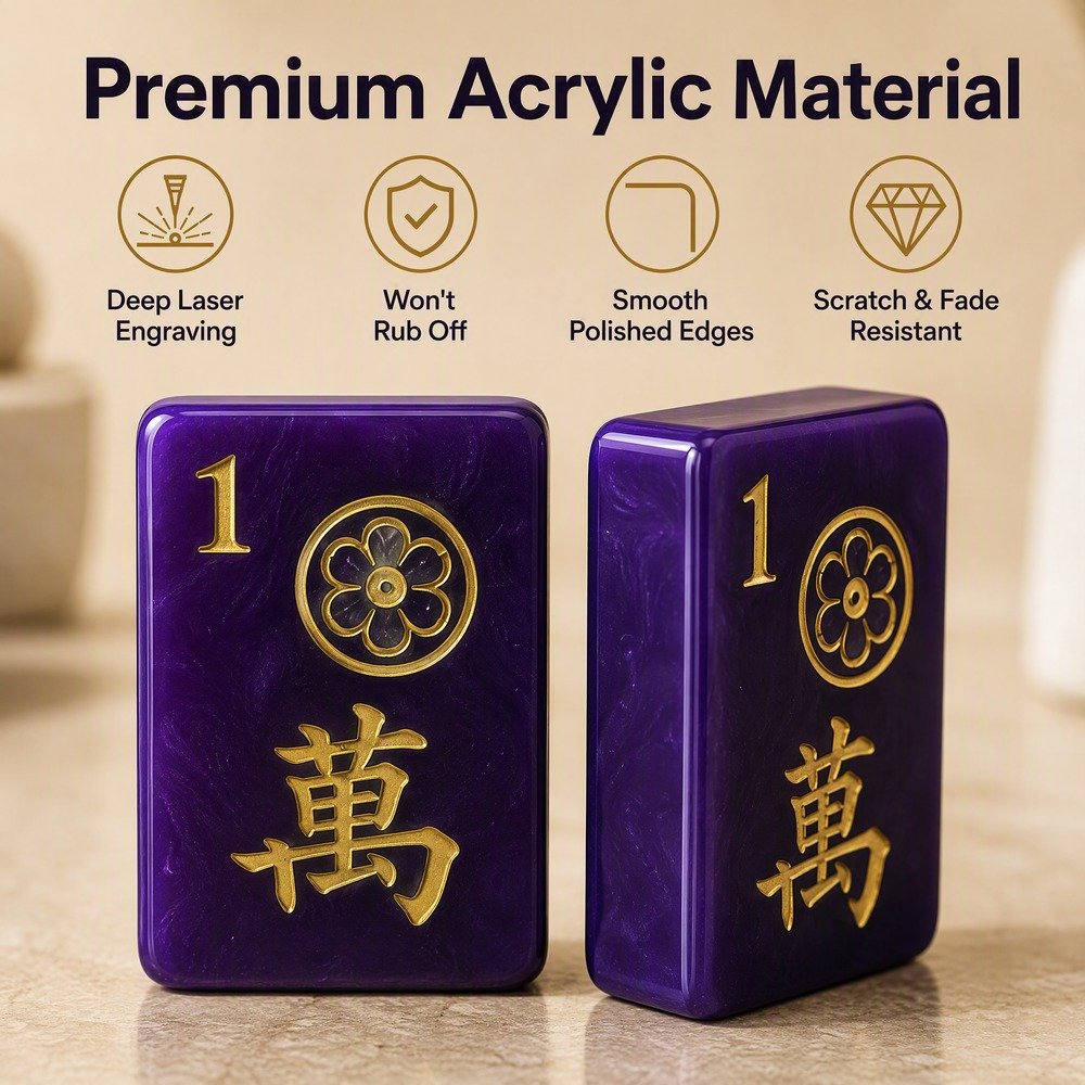 Custom Royal Purple Acrylic American Mahjong Set – 160 Tiles for OEM & ODM view 3
