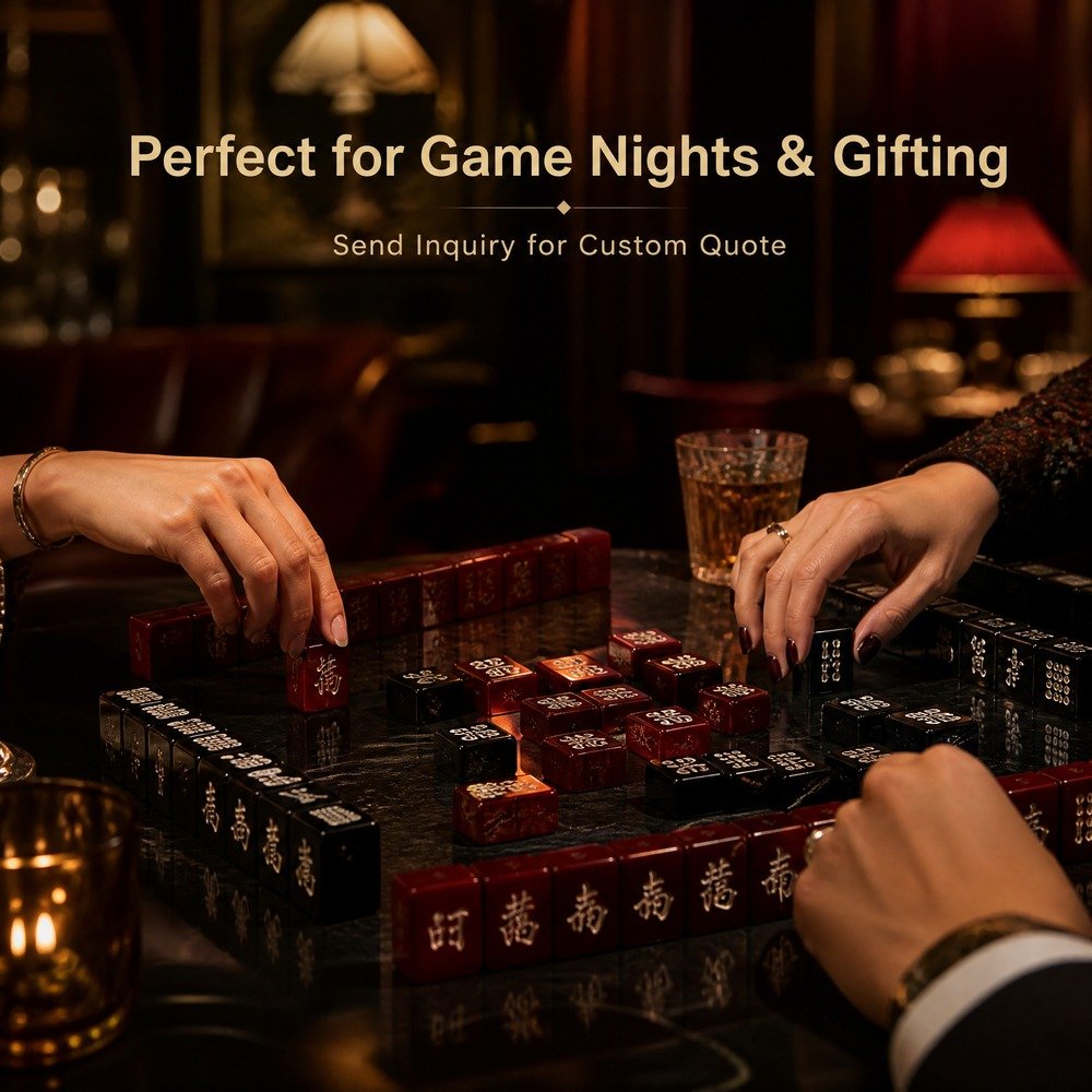 Custom Wine Red Acrylic American Mahjong Set – 160 Tiles for OEM & ODM view 6