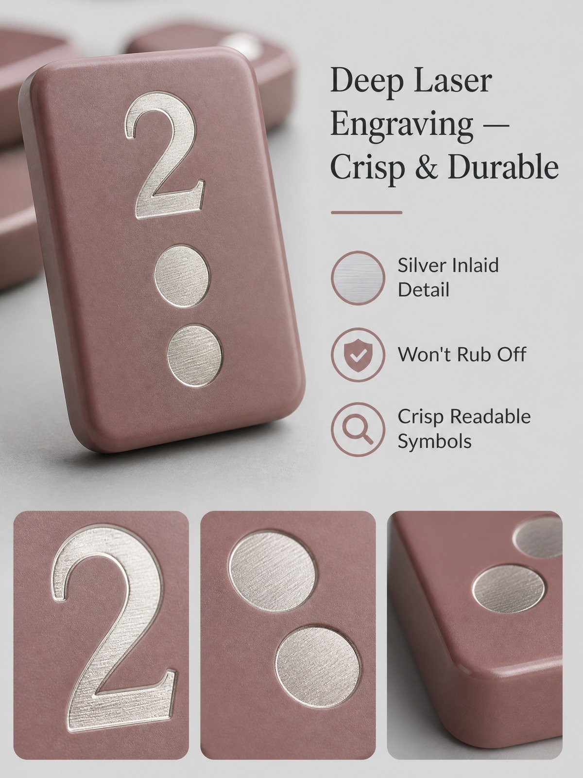 Custom Dusty Rose Acrylic American Mahjong Set – 160 Tiles for OEM & ODM detail