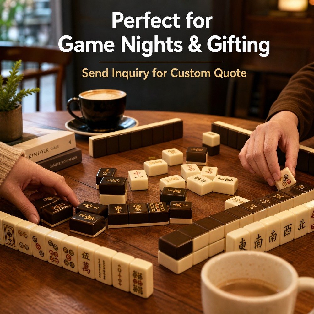 Custom Mocha Brown Acrylic American Mahjong Set – 160 Tiles for OEM & ODM view 6