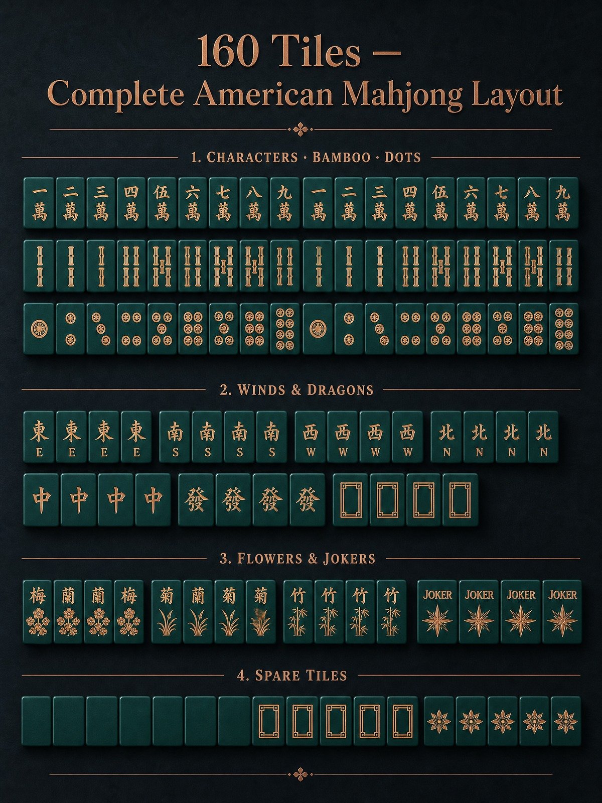 Custom Teal Acrylic American Mahjong Set – 160 Tiles for OEM & ODM detail