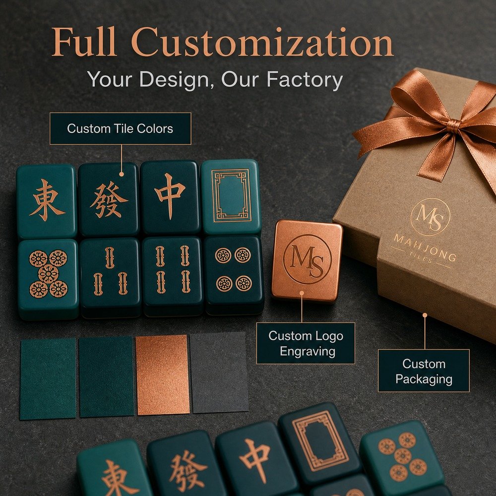 Custom Teal Acrylic American Mahjong Set – 160 Tiles for OEM & ODM view 4
