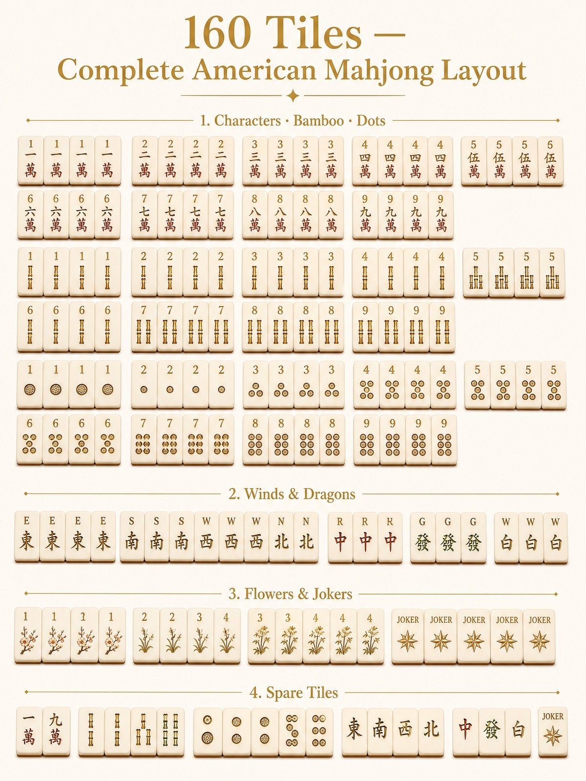 Custom Nude Acrylic American Mahjong Set – 160 Tiles for OEM & ODM detail