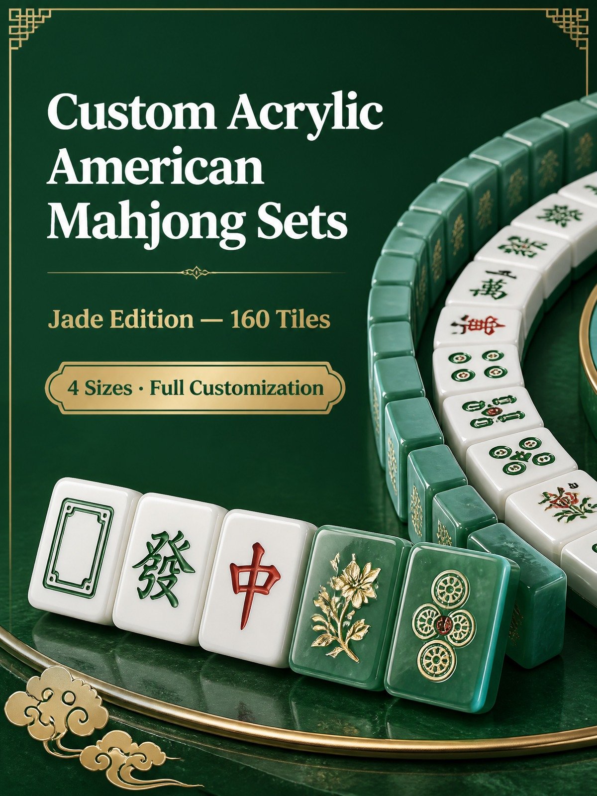 Custom Luxury Acrylic American Mahjong Set – 160 Tiles for OEM & ODM detail