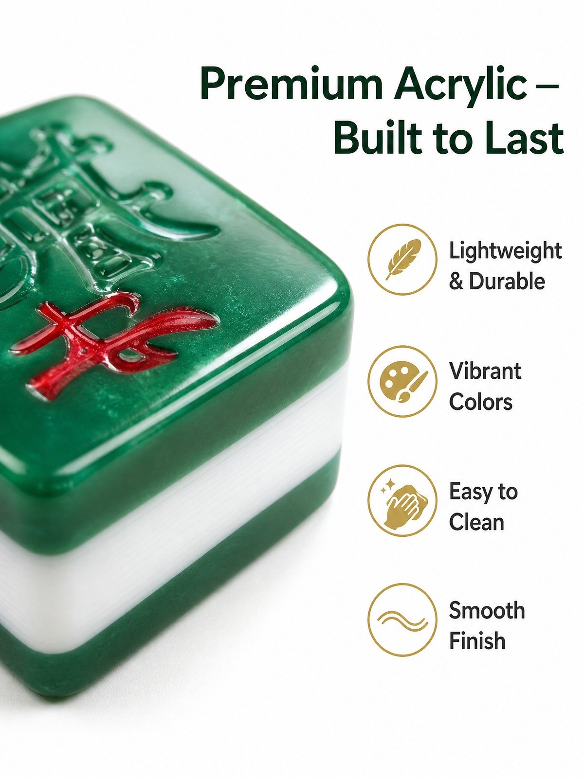 Custom Luxury Acrylic American Mahjong Set – 160 Tiles for OEM & ODM detail