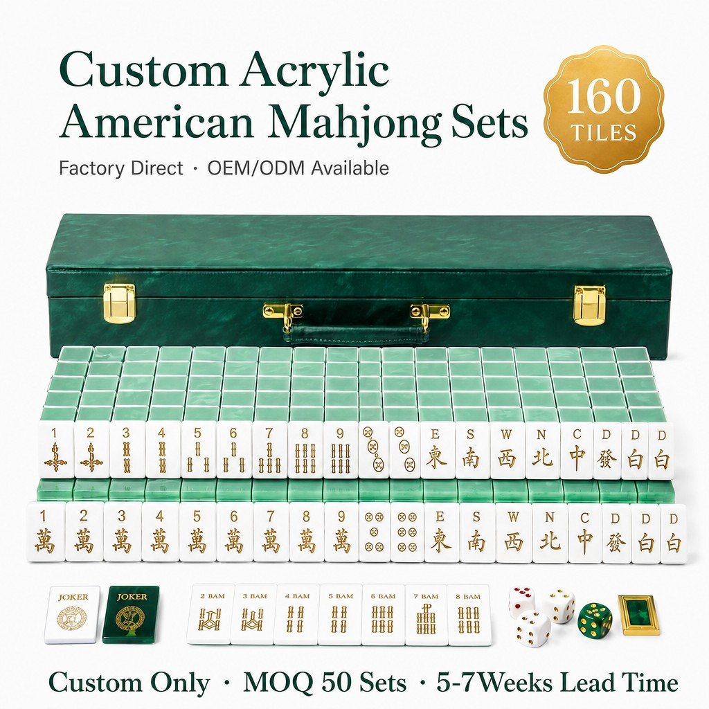 Custom Luxury Acrylic American Mahjong Set – 160 Tiles for OEM & ODM