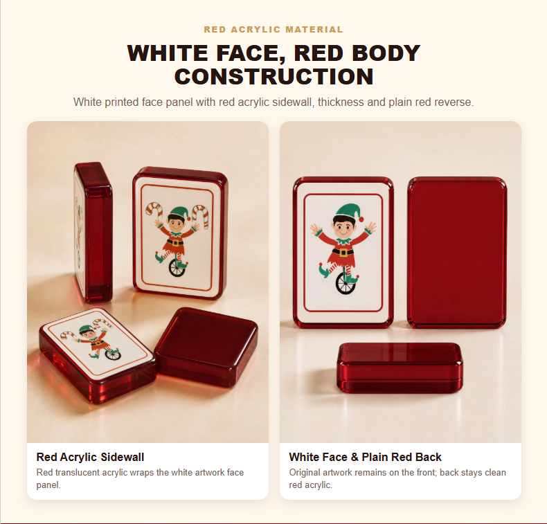 Custom Christmas Acrylic American Mahjong Set – 160 Tiles for OEM & ODM detail