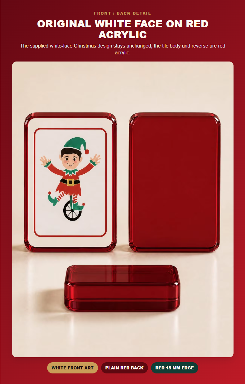 Custom Christmas Acrylic American Mahjong Set – 160 Tiles for OEM & ODM detail