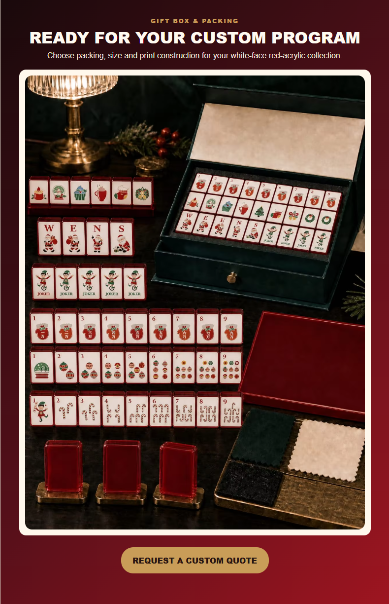 Custom Christmas Acrylic American Mahjong Set – 160 Tiles for OEM & ODM detail