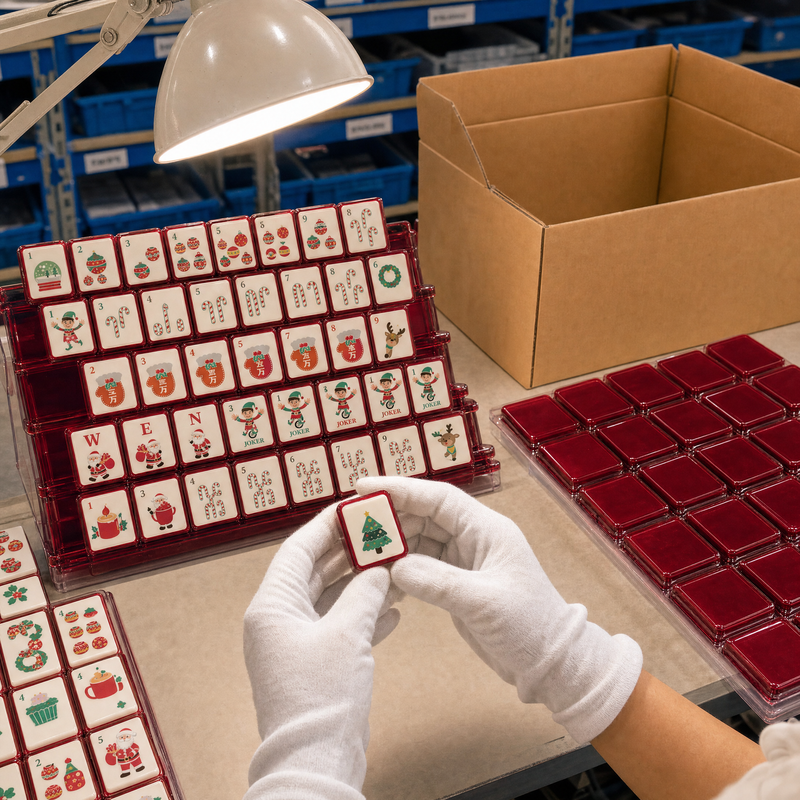 Custom Christmas Acrylic American Mahjong Set – 160 Tiles for OEM & ODM view 6