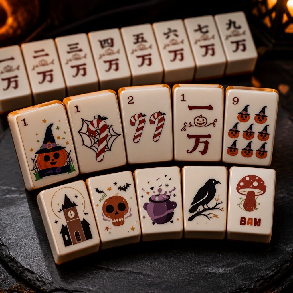 Custom Halloween Acrylic American Mahjong Set – 160 Tiles for OEM & ODM detail