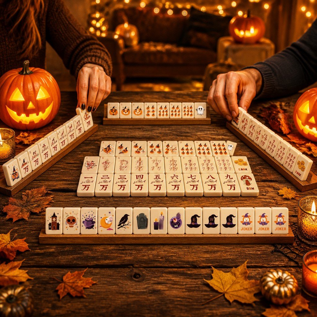 Custom Halloween Acrylic American Mahjong Set – 160 Tiles for OEM & ODM detail