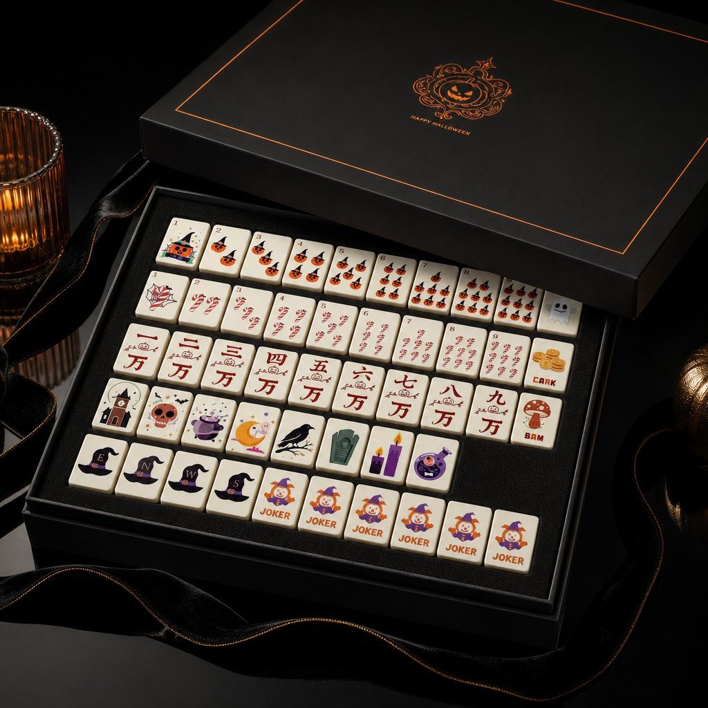 Custom Halloween Acrylic American Mahjong Set – 160 Tiles for OEM & ODM view 5
